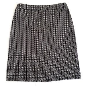 Halogen Black and White Geometric Pencil Skirt